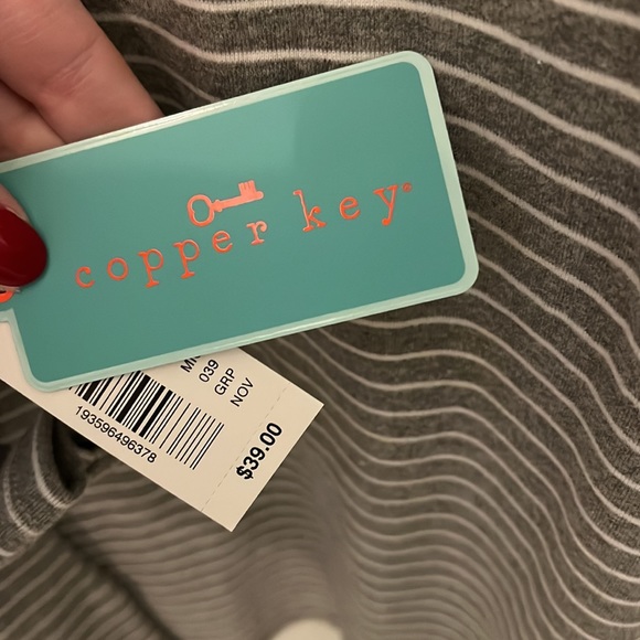 NWT Gray Striped Dress - Picture 4 of 4